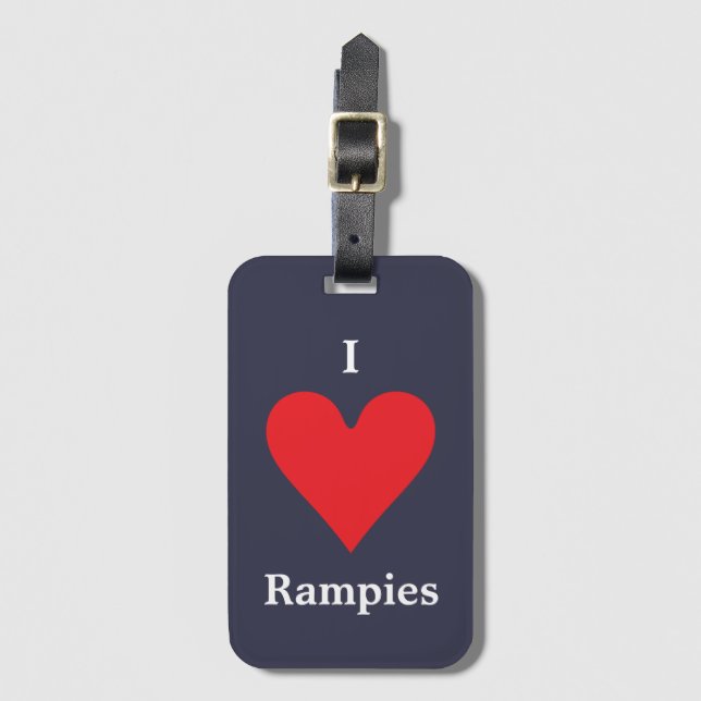 I Love Rampies Luggage Tag (Front Vertical)