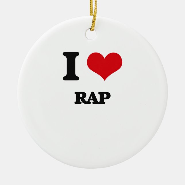 I Love RAP Ceramic Tree Decoration (Front)