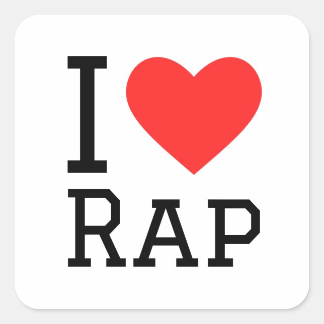 I love rap square sticker (Front)