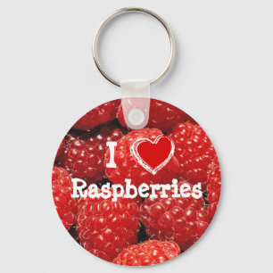 I Love Raspberries Key Ring