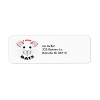 I Love Rats address label from kmcoriginals