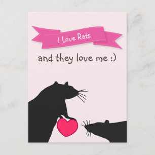 I Love Rats and They Love Me Postcard