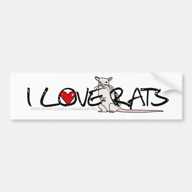 I LOVE RATS bumper sticker (Front)