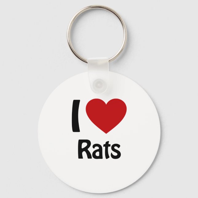 I love Rats Key Ring (Front)