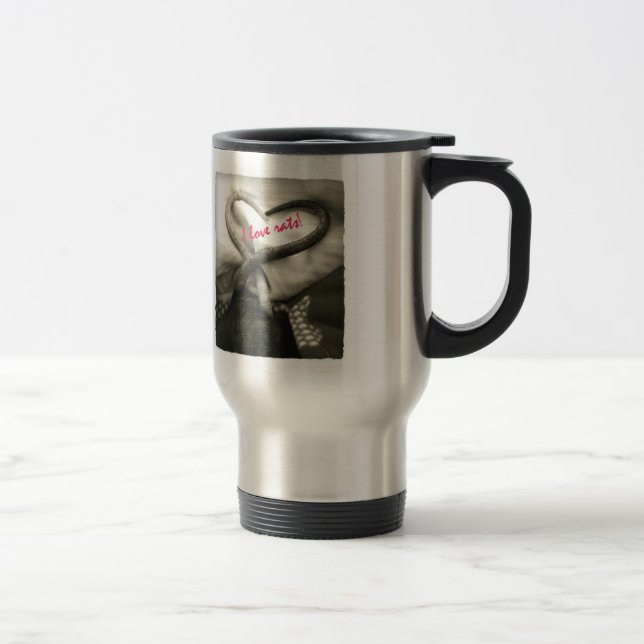 I Love Rats! silver mug (Right)