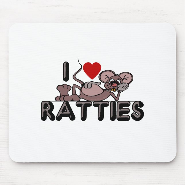 I Love Ratties Mouse Pad (Front)