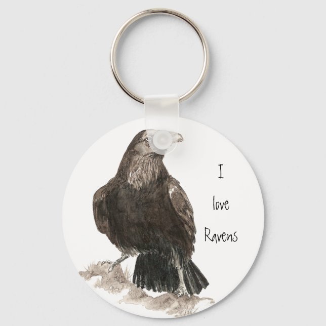 I love Ravens Keychain (Front)