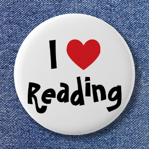 I Love Reading 6 Cm Round Badge