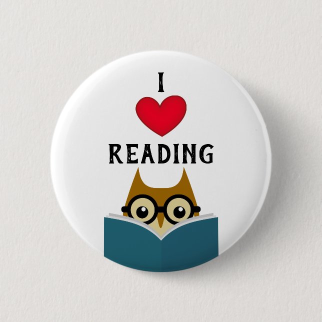 I love reading 6 cm round badge (Front)