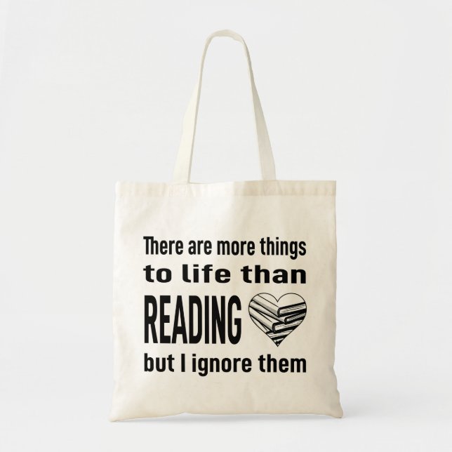 I Love Reading Book Lover Reader Librarian Teacher Tote Bag (Front)