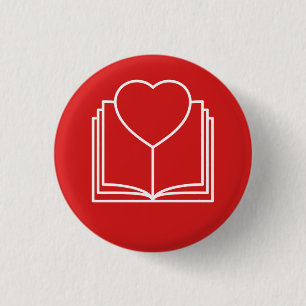 ♥ i love reading books 3 cm round badge
