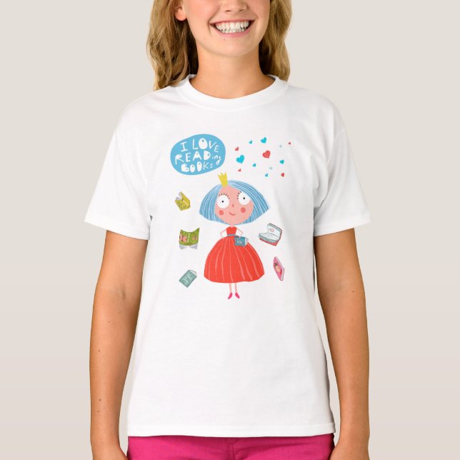 I Love Reading Books T-Shirt (Front)