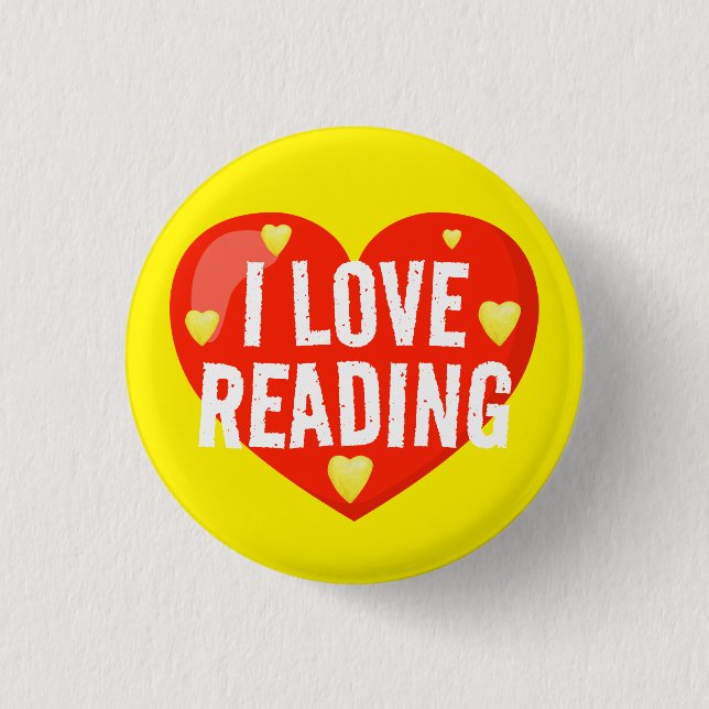I Love Reading Classroom Reading Reward 3 Cm Round Badge (Front)