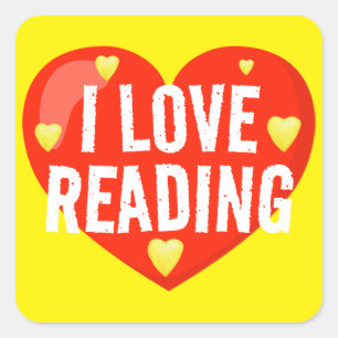 I Love Reading Classroom Reading Reward Square Sticker