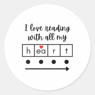 I Love Reading With All My Heart Science Teacher V Classic Round Sticker