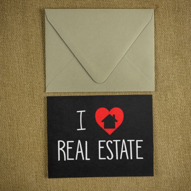 I love Real Estate Realtor House Heart Postcard (i love real estate postcard)