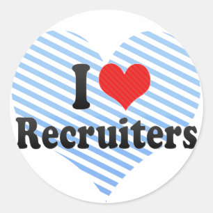 I Love Recruiters Classic Round Sticker