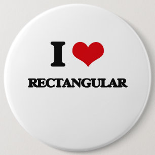 I Love Rectangular 6 Cm Round Badge