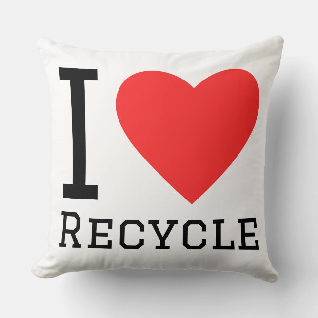 I love recycle square sticker cushion (Front)