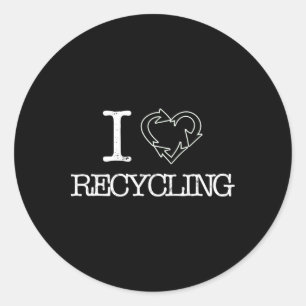 I Love Recycling Climate Change Earth Day Science Classic Round Sticker