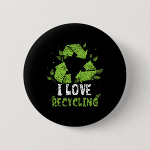 I Love Recycling Trash Earth Day Recycle Environme 6 Cm Round Badge
