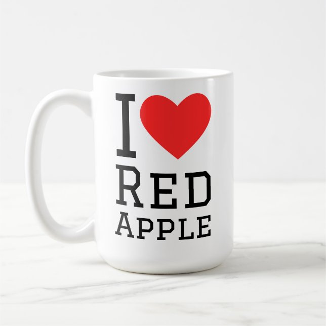 I love red apple coffee mug (Left)