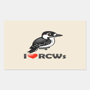 I Love Red-cockaded Woodpeckers Rectangular Sticker