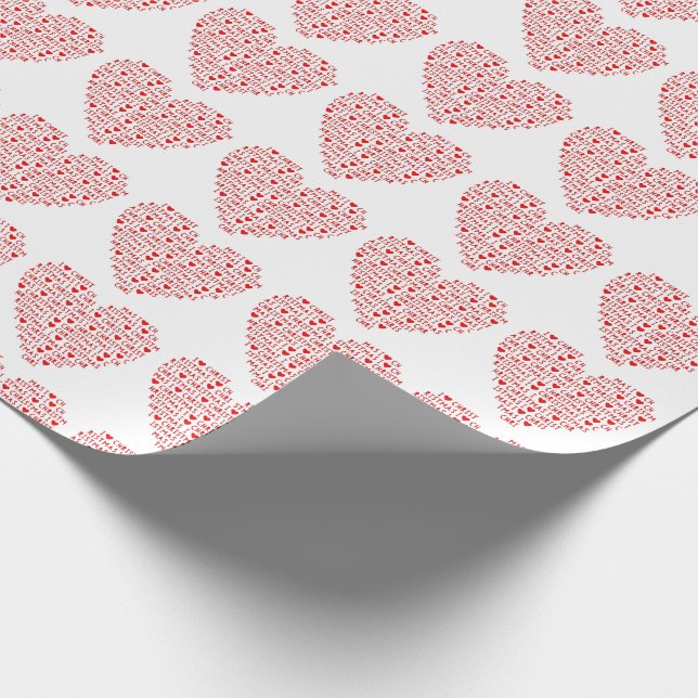 I Love Red Heart Shape Christmas Christ Holiday Wrapping Paper (Corner)