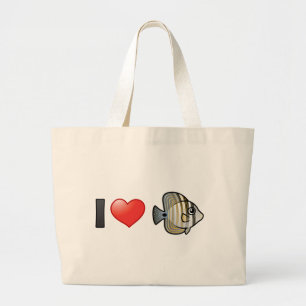 I Love Red Sea Sailfin Tang Large Tote Bag