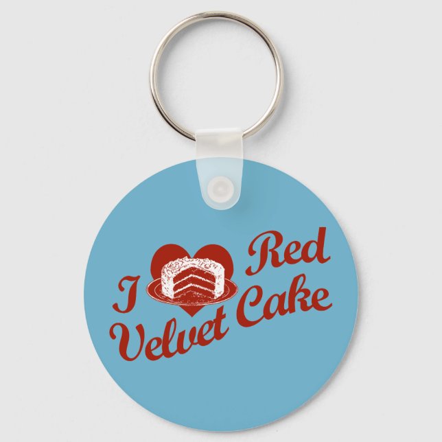 I Love Red Velvet Cake Key Ring (Front)