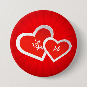 “I Love” Red & White, Cute Hearts .. Personali 7.5 Cm Round Badge