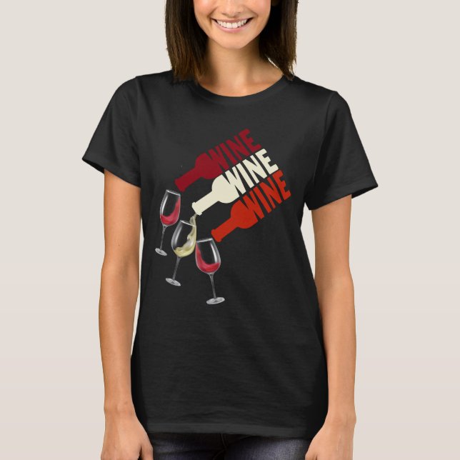  I Love Red White Wine Men Womens  T-Shirt (Front)