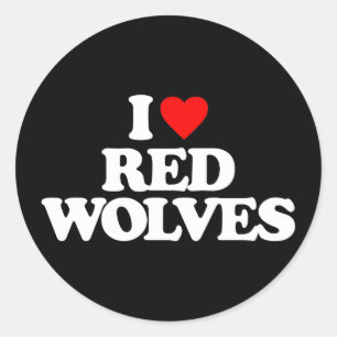 I LOVE RED WOLVES CLASSIC ROUND STICKER