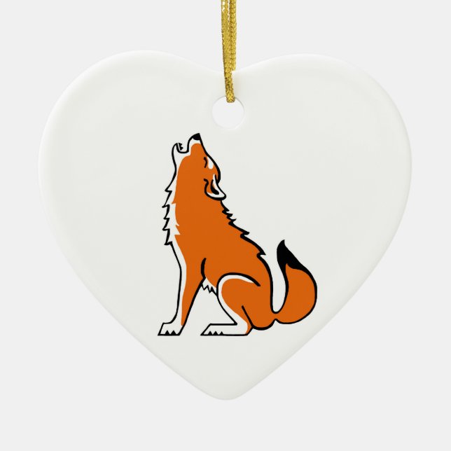 I love Red WOLVES - Conservation- Nature - Ceramic Tree Decoration (Front)