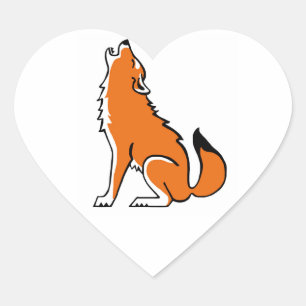 I love Red WOLVES - Wildlife - Nature - Heart Sticker