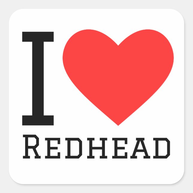 I love redhead square sticker (Front)
