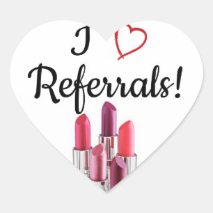 I Love Referrals Heart Shaped Sticker