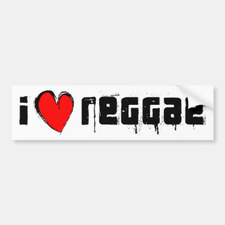 I Love Reggae Bumper Sticker