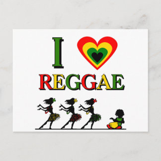 I Love Reggae Postcard