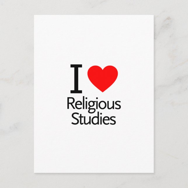 I Love Religious Studies Postcard (Front)
