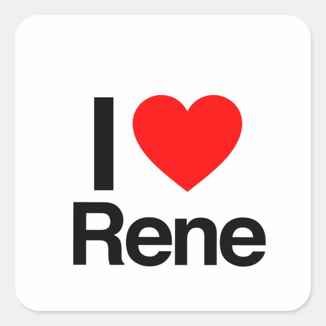 i love rene square sticker (Front)