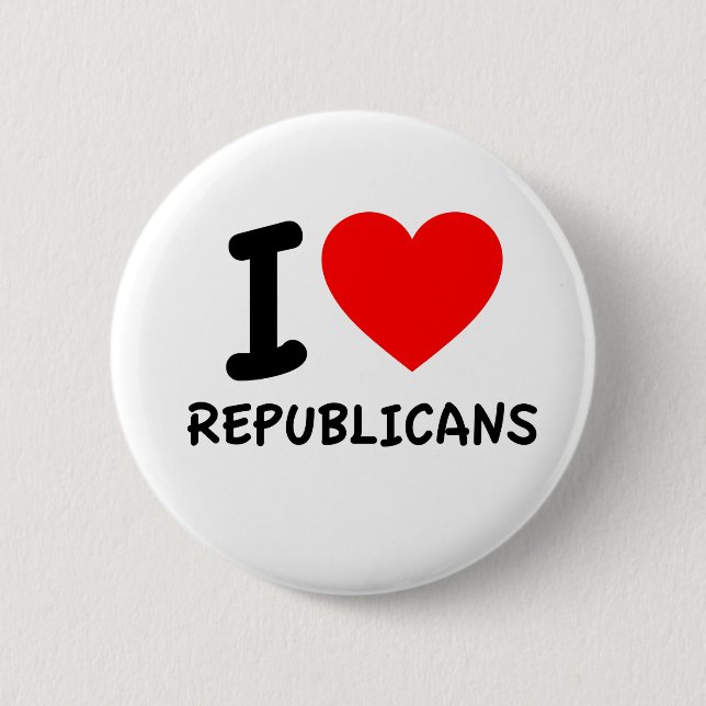 I Love Republicans 6 Cm Round Badge (Front)