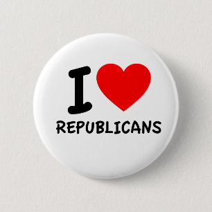 I Love Republicans 6 Cm Round Badge