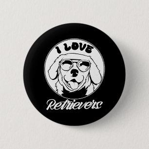 I Love Retrievers Pet Dog Retriever Sayings 6 Cm Round Badge