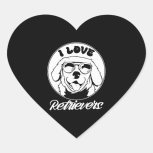 I Love Retrievers Pet Dog Retriever Sayings Heart Sticker