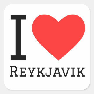 I love reykjavik  square sticker