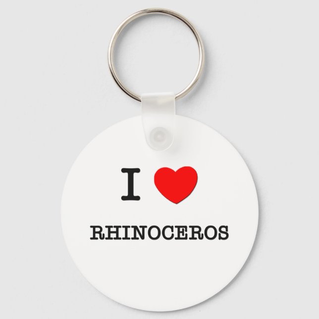 I Love RHINOCEROS Key Ring (Front)