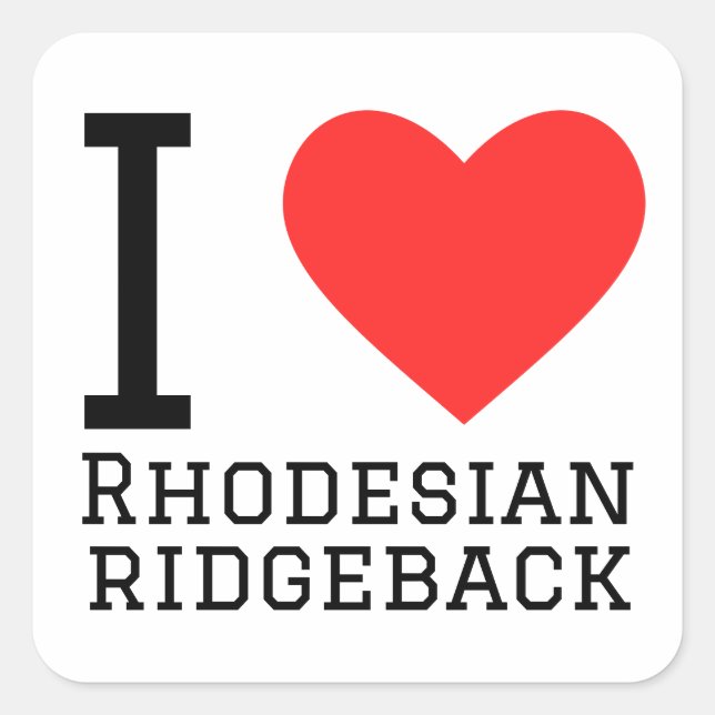 I love Rhodesian ridgeback  Square Sticker (Front)
