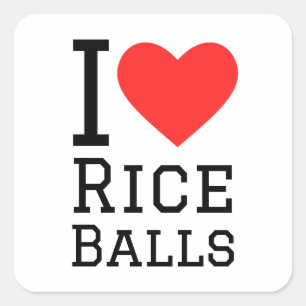 I love rice balls square sticker