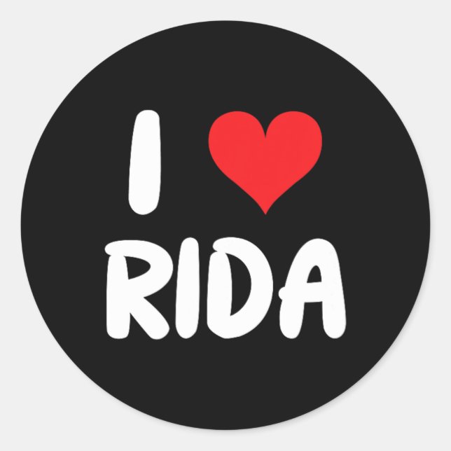 I Love Rida - Heart  Classic Round Sticker (Front)